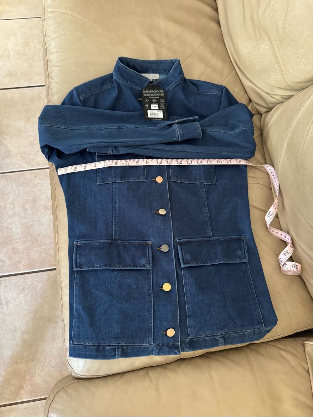 Anatomie Luvan Blue Denim Button Front Super Stretchy Jacket. Size M. MSRP $398 - Picture 12 of 17